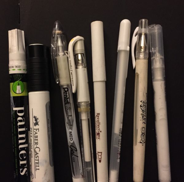 White Ink Pens and Markers for Art Journaling